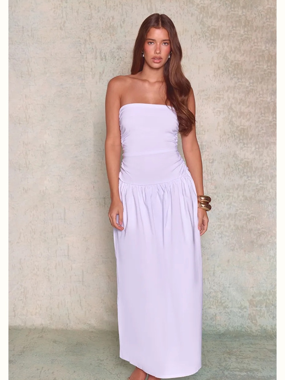 PrettyLittleThing Strapless Lilac Maxi Dress